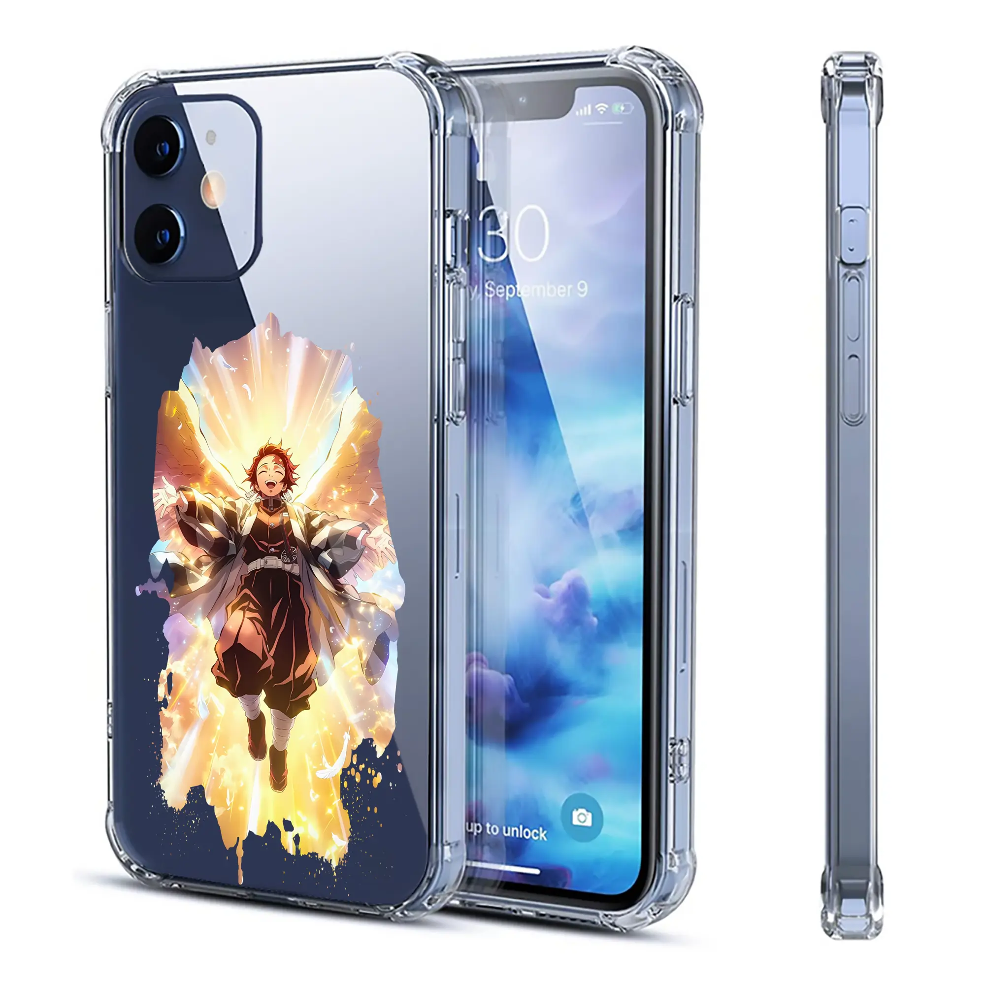 鬼滅の刃 グッズ,竈門 炭治郎 - IPhone 12シリーズ対応 ・ 透明スマホケース ・ クリアソフトケース ・ TPU素材 ・ 耐衝撃 ・ 高密着 ・ 防汚 防指紋 ・ 簡単着脱